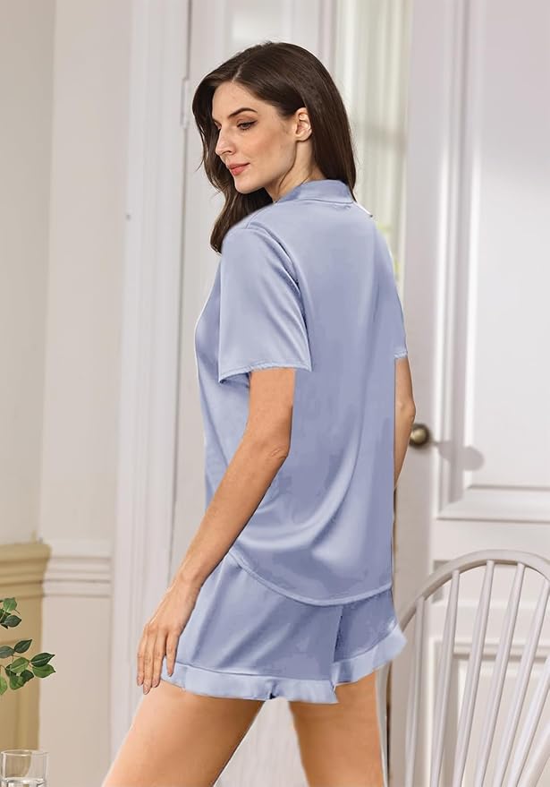 Women's Satin Pajama Set - 2 Piece