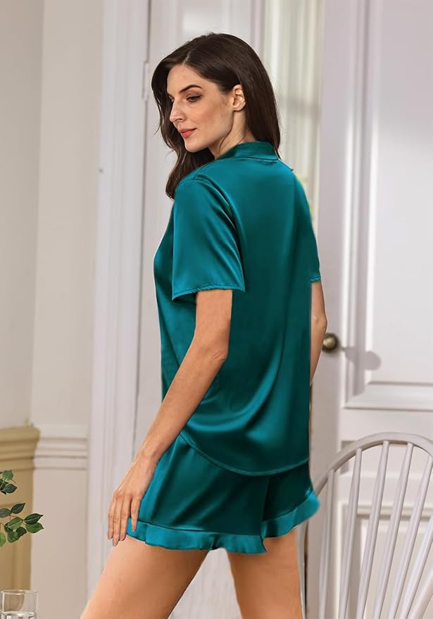 Women's Satin Pajama Set - 2 Piece