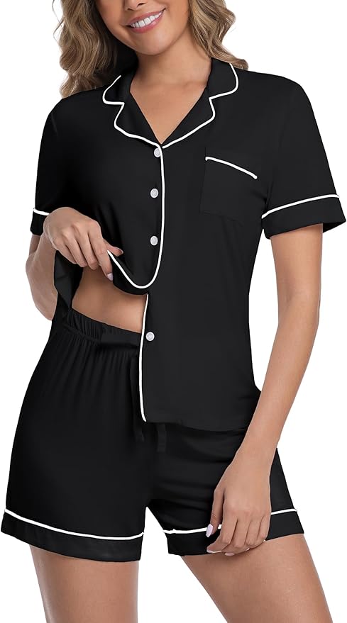 Women's Bamboo Cooling Pajama Set - Short Sleeve - 2 Piece