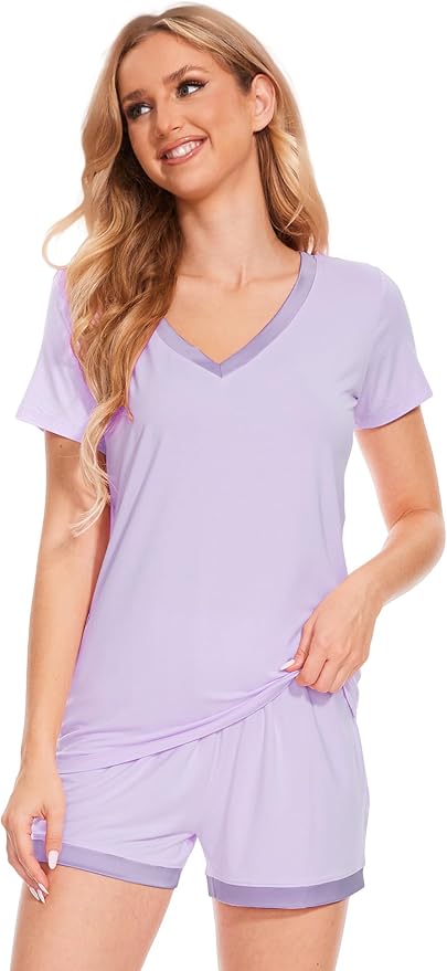 Bamboo Shorts Pajama Set - Short Sleeve - 2 Piece
