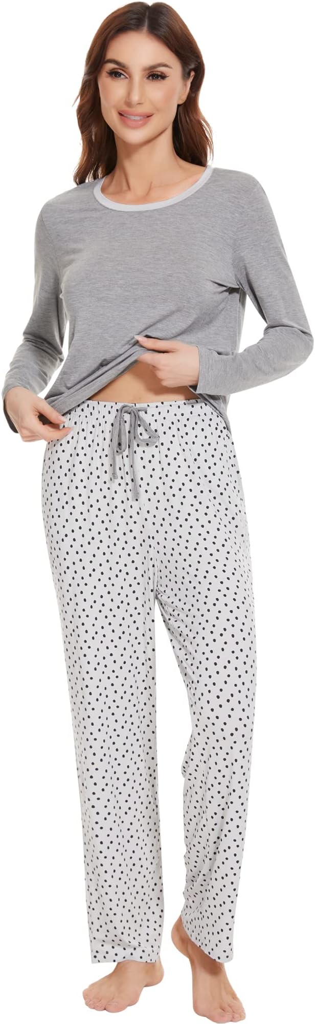 Women's Bamboo Pants Pajama Set - Long Sleeve