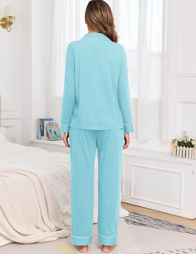 Women's 100% Cotton Pajama Set - Long Sleeve - 2 Piece