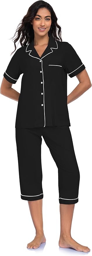 Women's Capri Pajama Set - Short Sleeve