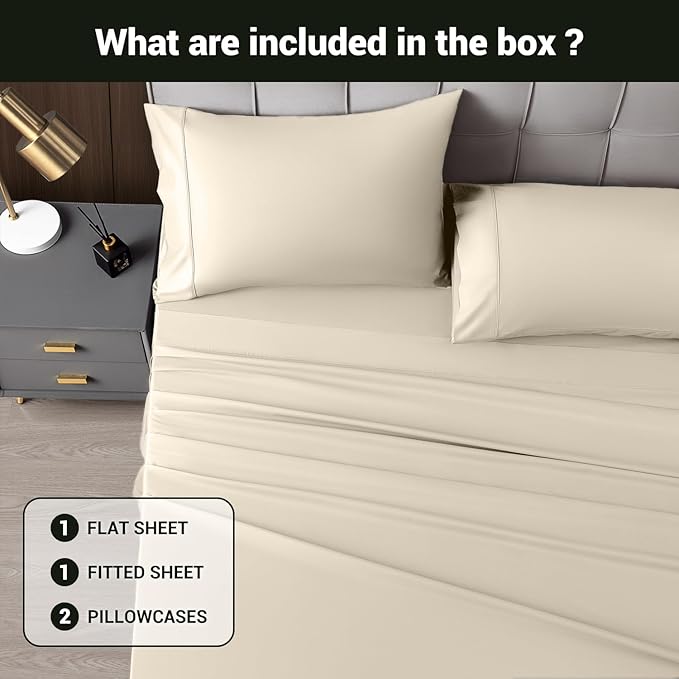 Bamboo Cooling Bed Sheet Set - King - 4 Piece