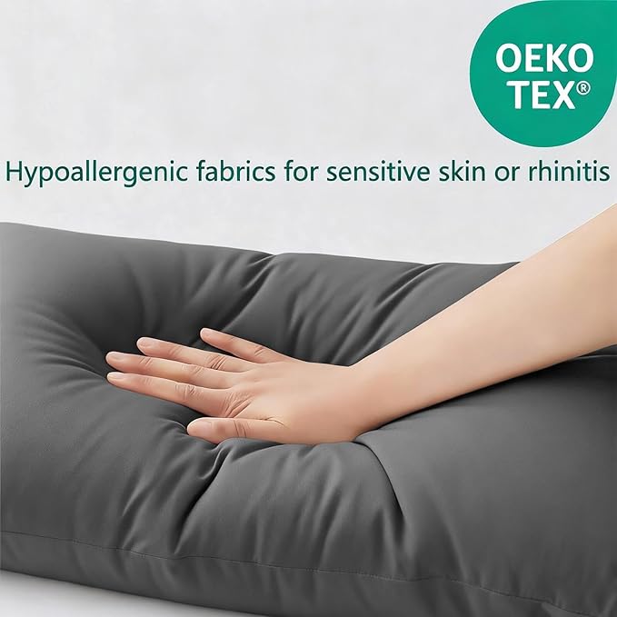 Down Alternative Bed Pillow - King - 20 x 36 in - 2 Piece