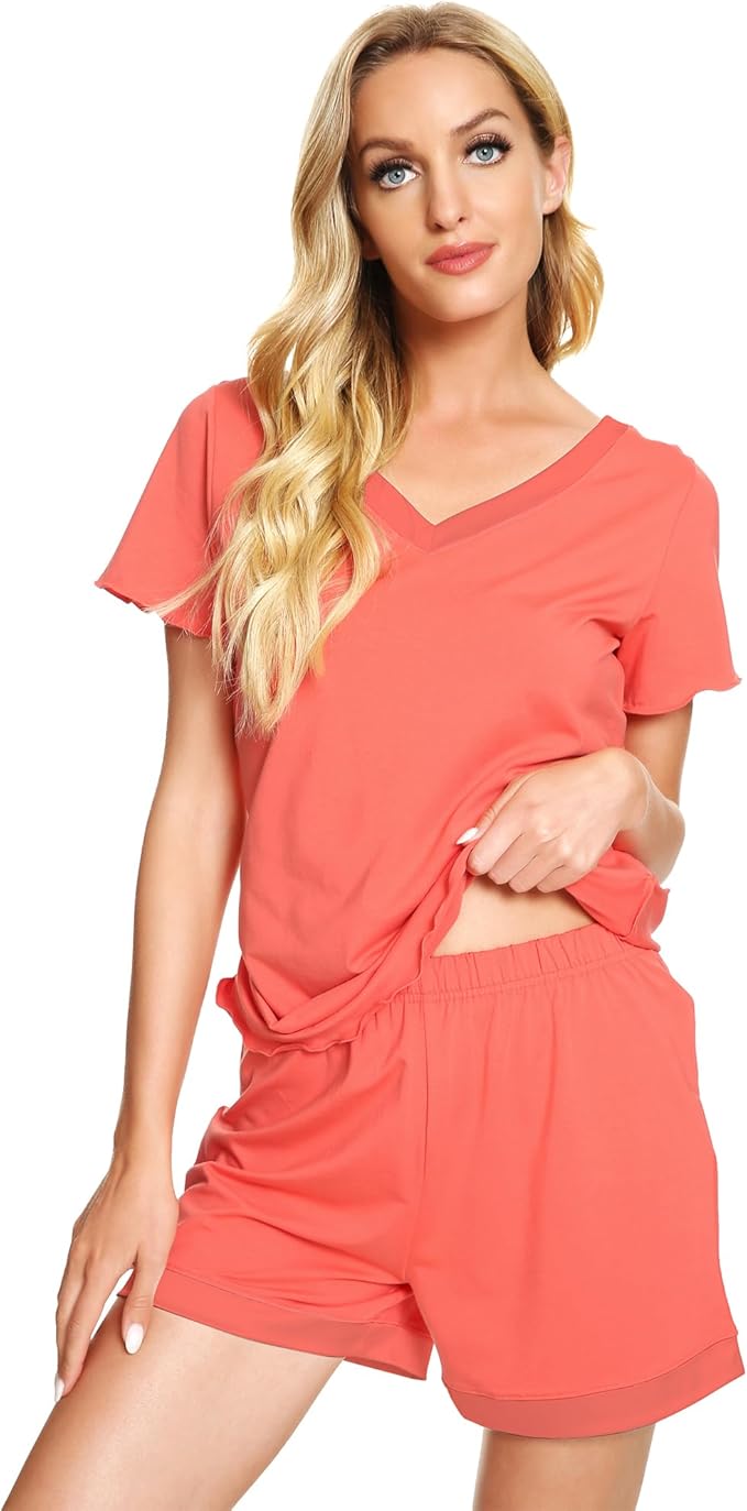 Women's Bamboo Cooling Pajama Set - Short Sleeve - 2 Piece