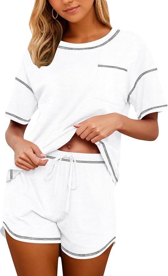 Women's 100% Cotton Shorts Pajama Set - Short Sleeve - 2 Piece