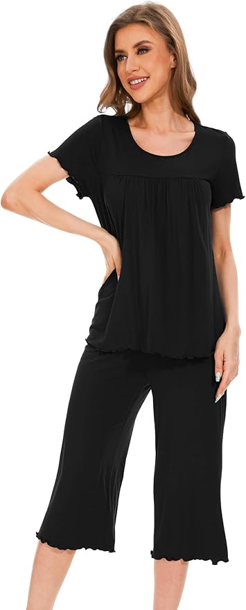 Bamboo Capri Pajama Set - Short Sleeve - 2 Piece
