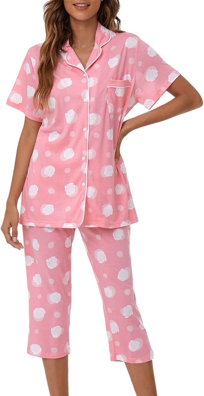 Capri Pajama Set - Short Sleeve - 2 Piece