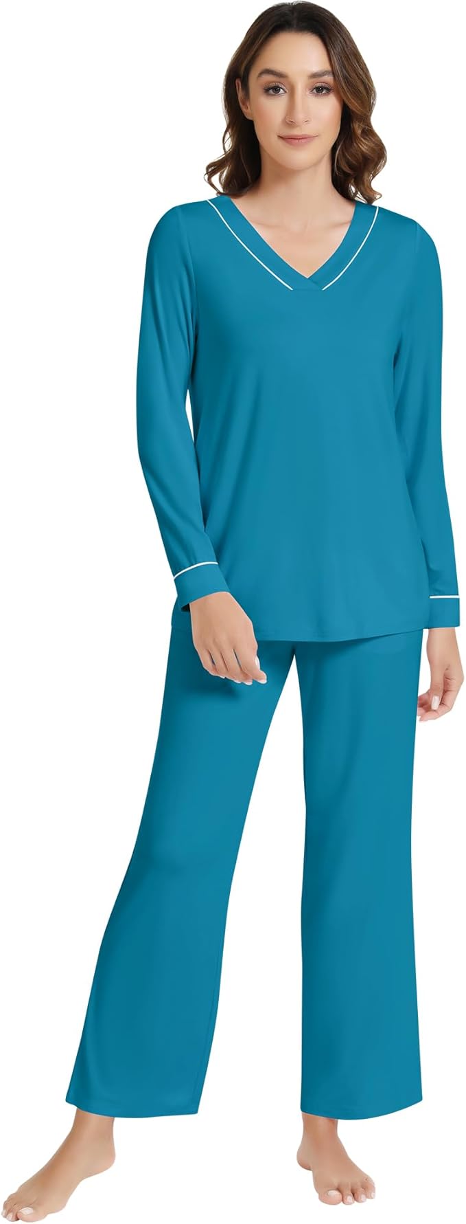 Women's Bamboo Pants Pajama Set - Long Sleeve - 2 Piece