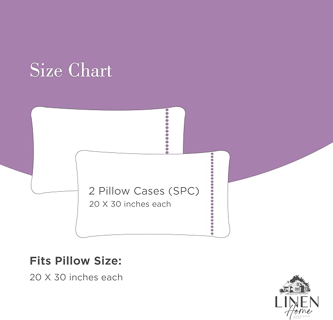 100% Cotton Pillowcase Set - Queen - 2 Piece