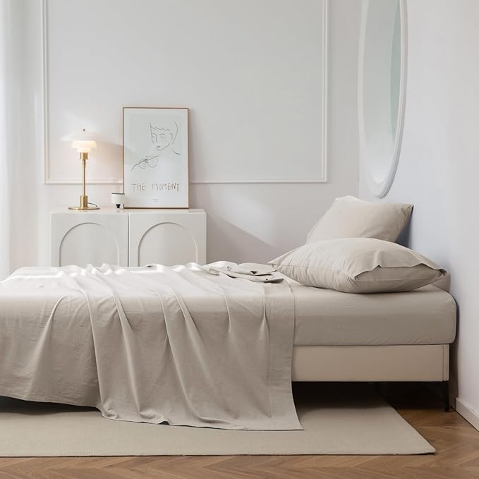 Linen Bed Sheet Set - Twin - 3 Piece