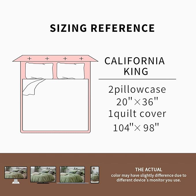 Linen Duvet Cover Set - California King - 104 x 98 in - 3 Piece