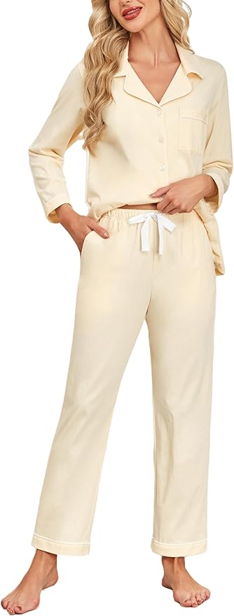 100% Cotton Pants Pajama Set - Long Sleeve - 2 Piece