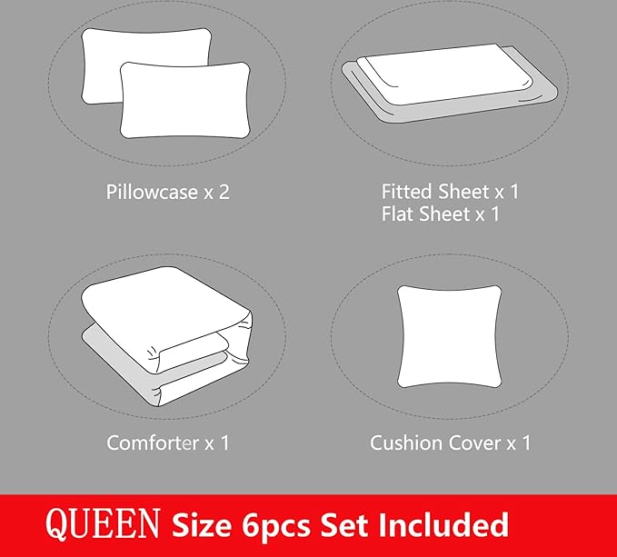Microfiber Comforter Set - Queen - 6 Piece