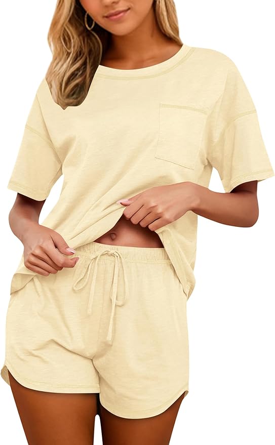 Women's 100% Cotton Shorts Pajama Set - Short Sleeve - 2 Piece