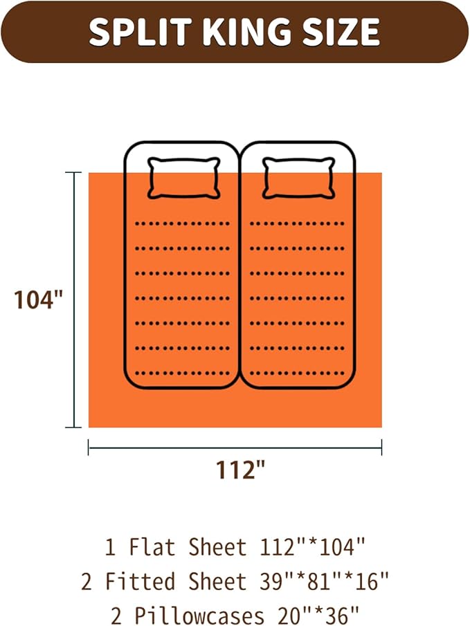 Bed Sheet Set - Split King - 5 Piece