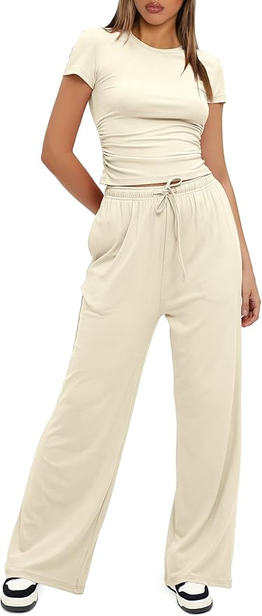 Women's Loungewear Set - Short Sleeve - Pants - 2 Piece