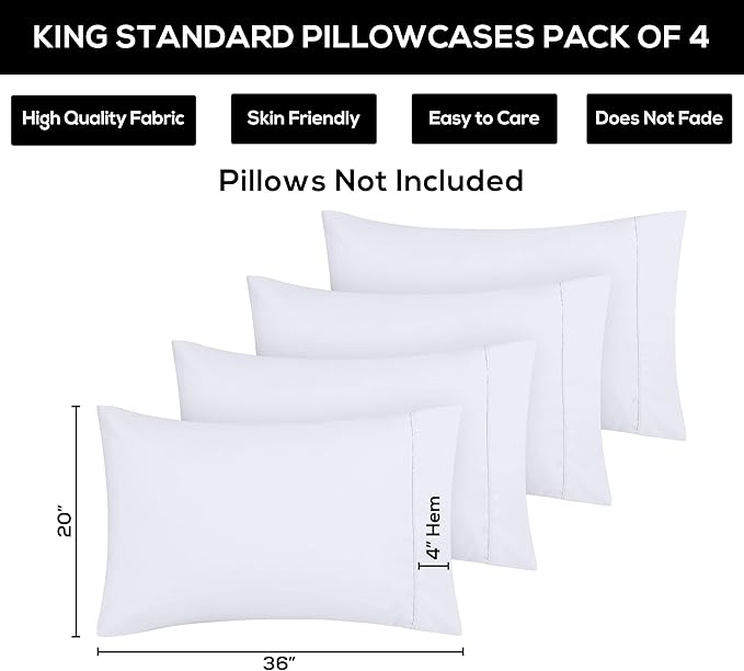 Microfiber Pillowcase - King - 20 x 36 in