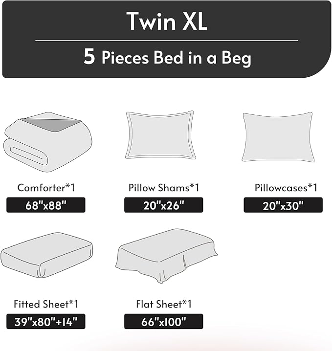 Comforter Set - Twin XL - 5 Piece