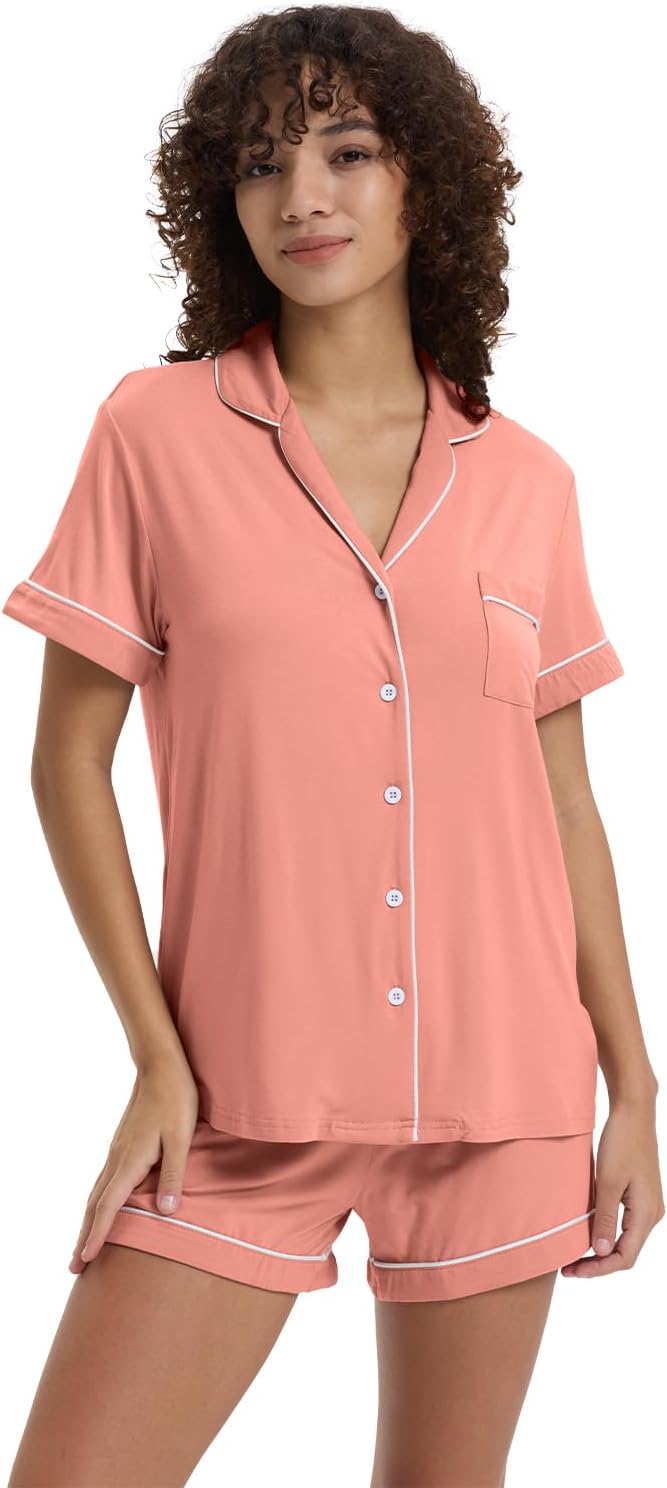 Women's Bamboo Cooling Pajama Set - Short Sleeve - 2 Piece