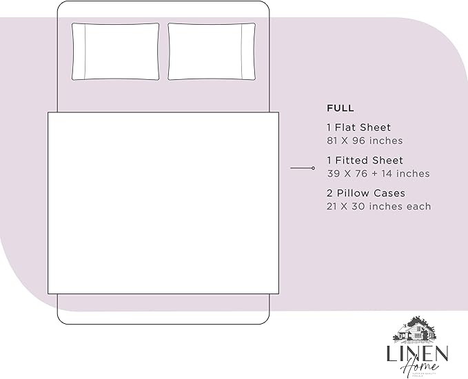 100% Cotton Bed Sheet Set - Full - 4 Piece