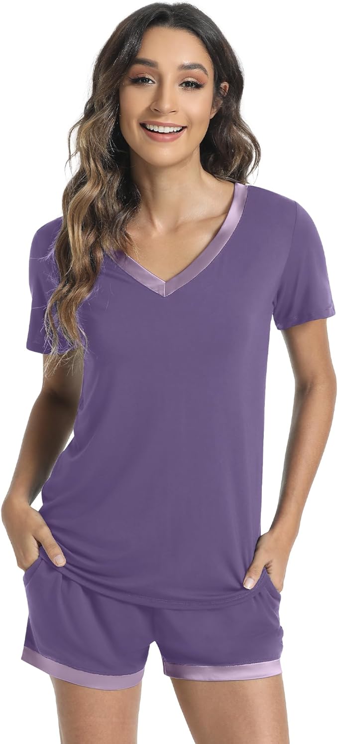 Women's Bamboo Cooling Pajama Set - Short Sleeve - 2 Piece