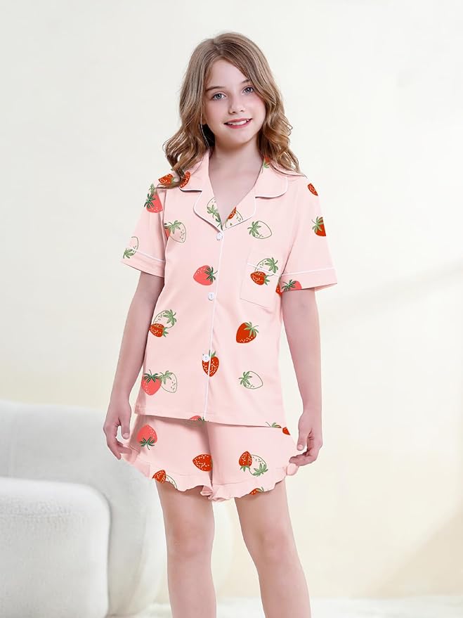 100% Cotton Shorts Pajama Set - Short Sleeve - 2 Piece