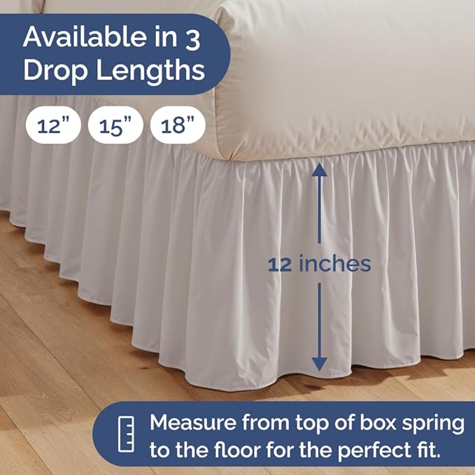 Bed Skirt - King - 12 in Drop