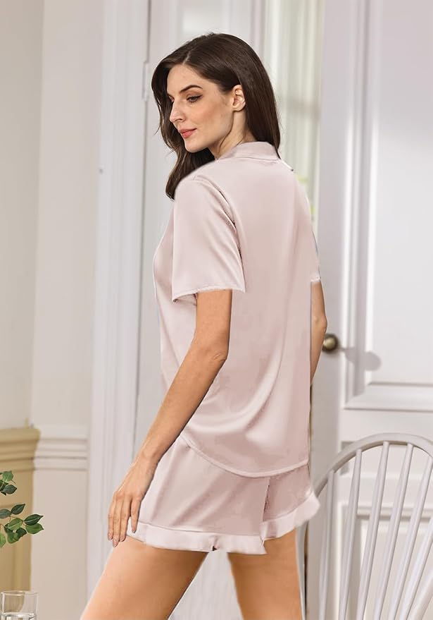 Women's Satin Pajama Set - 2 Piece
