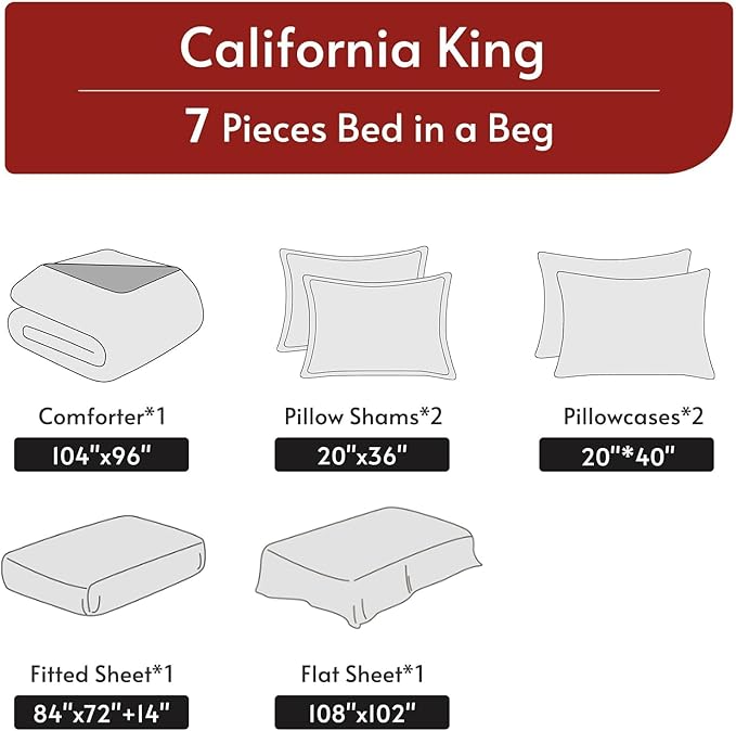 Comforter Set - California King - 7 Piece