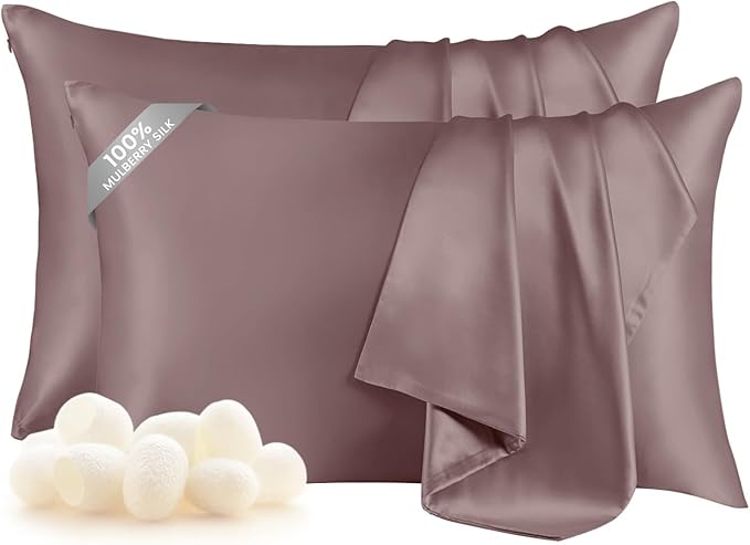 Mulberry Silk Cooling Pillowcase Set - Queen - 2 Piece