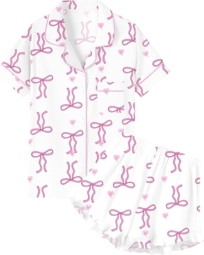 100% Cotton Shorts Pajama Set - Short Sleeve - 2 Piece