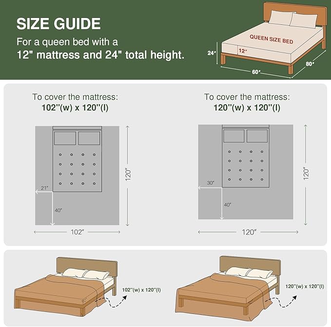 100% Cotton Bedding Set - Queen - 3 Piece