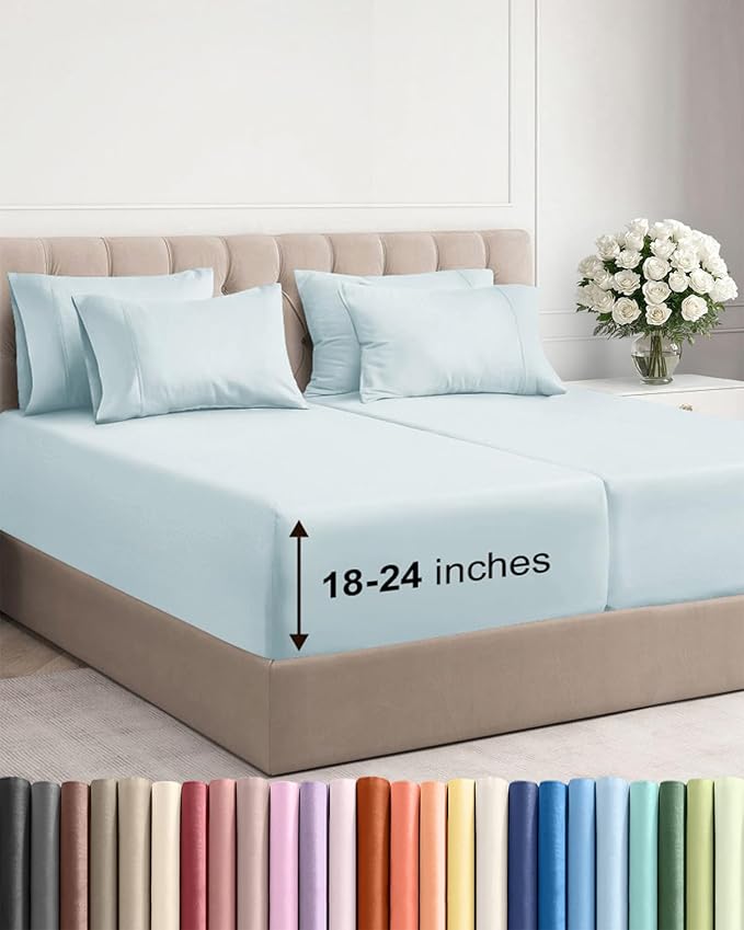 Cooling Bed Sheet Set - Split King - 7 Piece