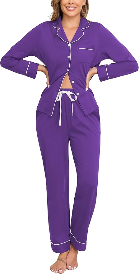 Women's 100% Cotton Pajama Set - Long Sleeve - 2 Piece