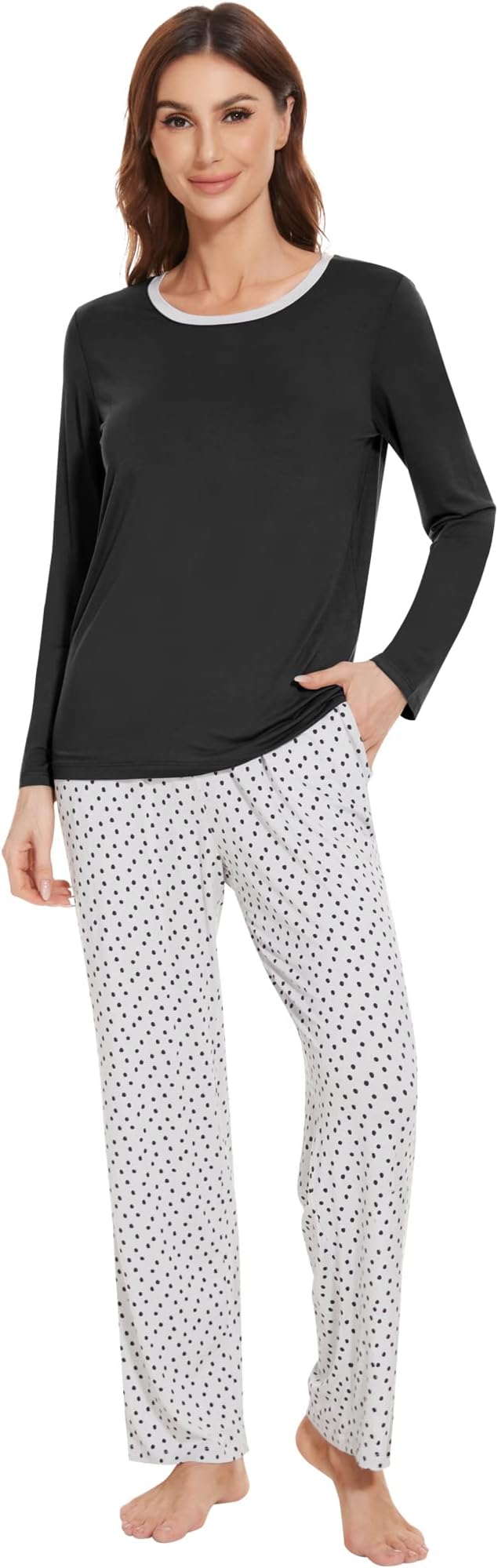 Women's Bamboo Pants Pajama Set - Long Sleeve