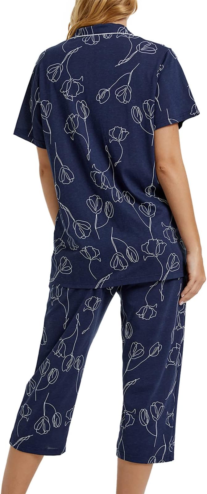 Capri Pajama Set - Short Sleeve - 2 Piece
