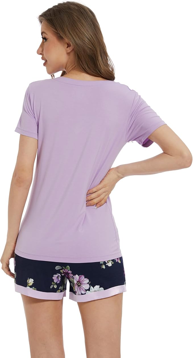 Women's Bamboo Cooling Pajama Set - Short Sleeve - 2 Piece