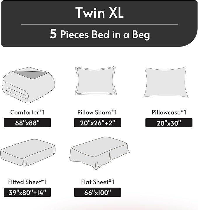 Comforter Set - Twin XL - 5 Piece