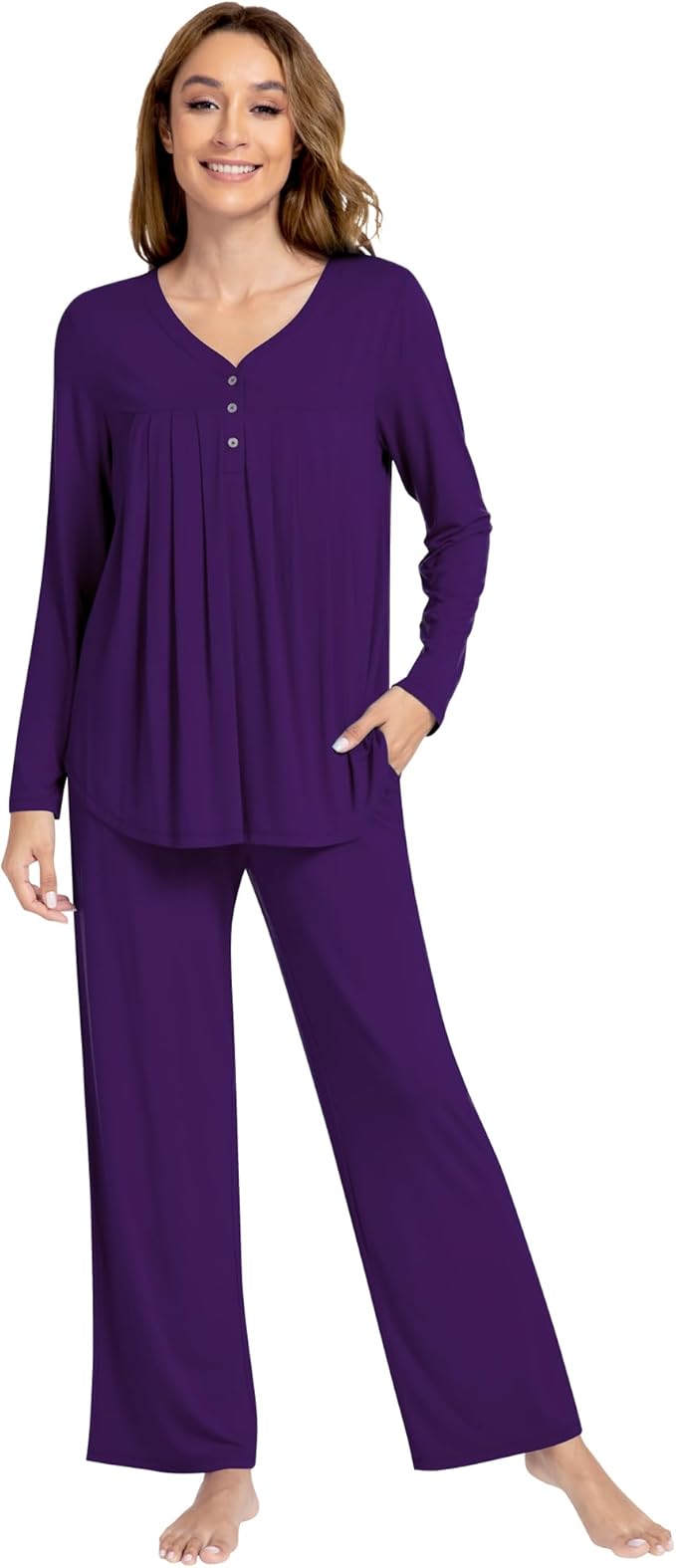Women's Bamboo Pants Pajama Set - Long Sleeve - 2 Piece