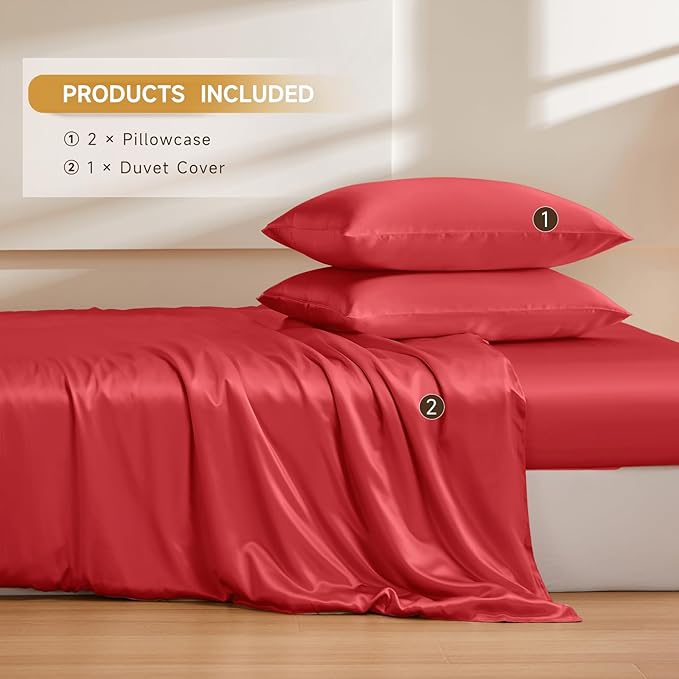 Mulberry Silk Duvet Cover Set - Queen - 3 Piece