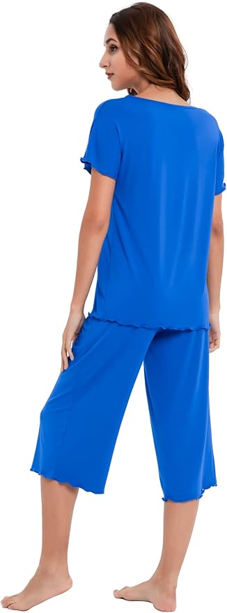 Bamboo Capri Pajama Set - Short Sleeve - 2 Piece