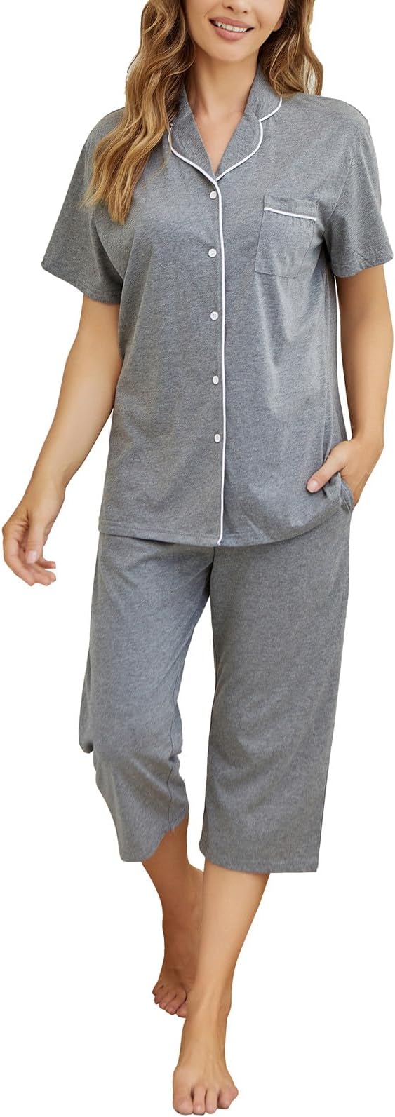 Capri Pajama Set - Short Sleeve - 2 Piece