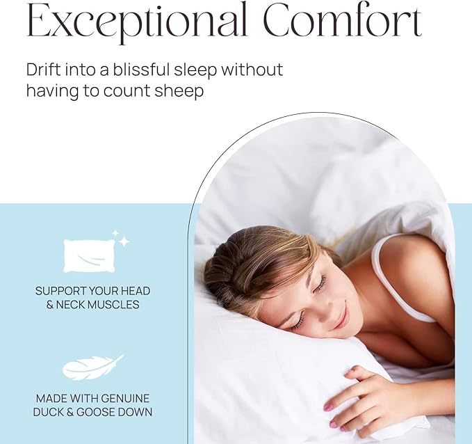 100% Cotton Bed Pillow - King - 20 x 36 in