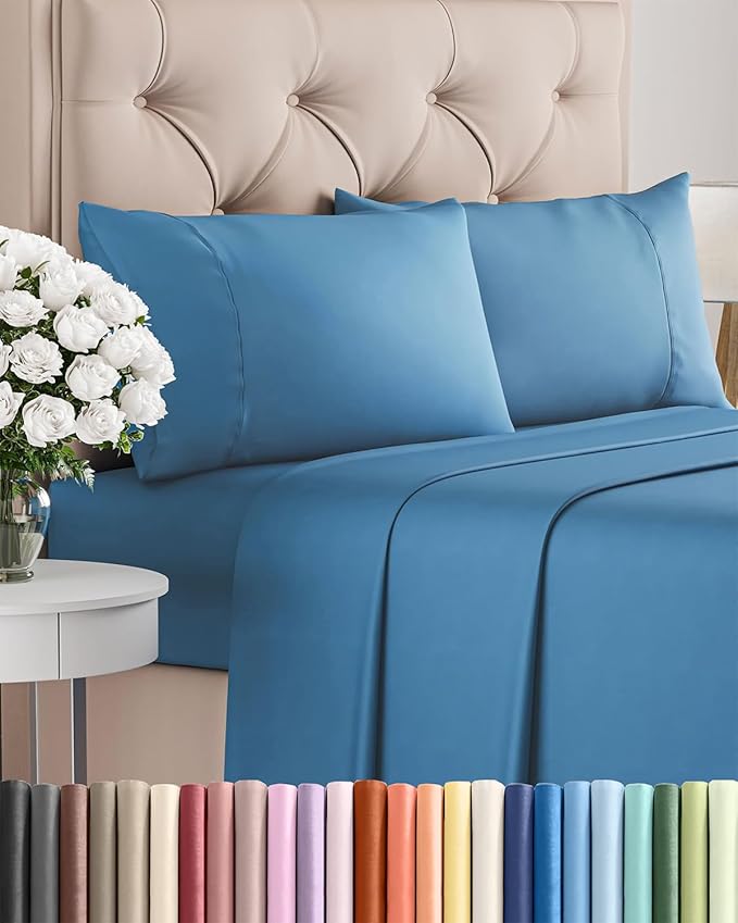 Cooling Bed Sheet Set - Twin - 16 in Deep Pocket - 4 Piece
