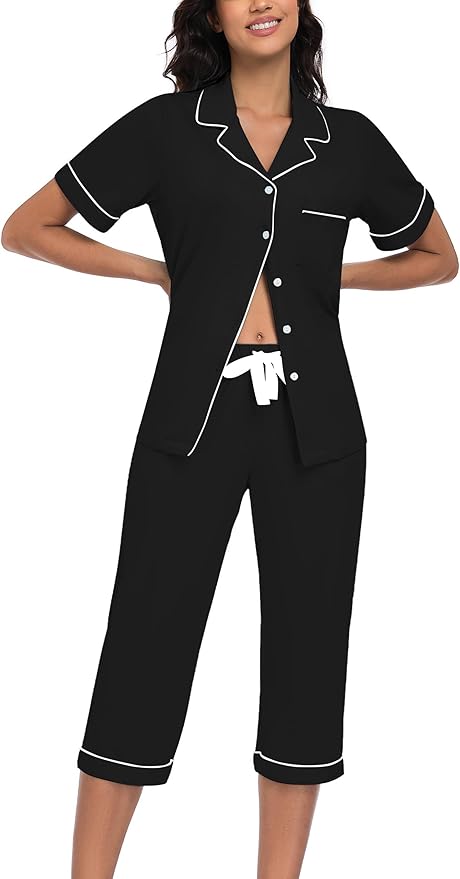Women's Capri Pajama Set - Short Sleeve