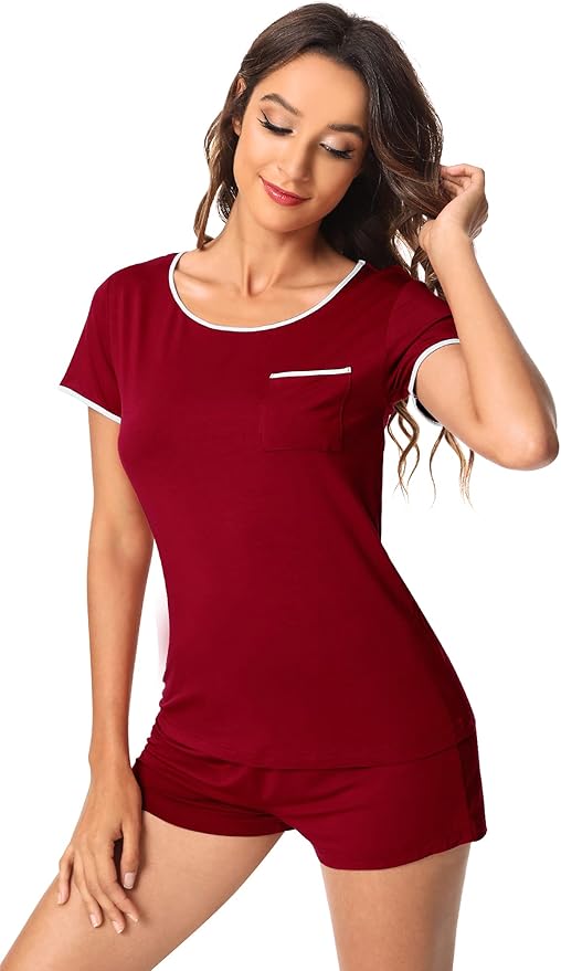 Women's Bamboo Cooling Pajama Set - Short Sleeve - 2 Piece