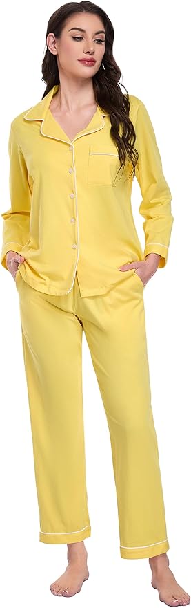 100% Cotton Pants Pajama Set - Long Sleeve - 2 Piece