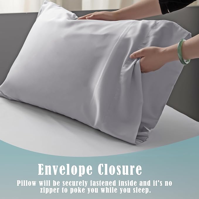 Bamboo Cooling Pillowcase Set - King - 20 x 40 in - 2 Pack - 2 Piece